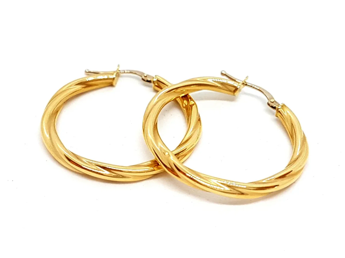 Boucles d'oreilles Créoles Or jaune – Image 2