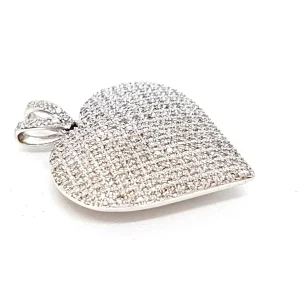 Pendentif Coeur Or blanc Diamant
