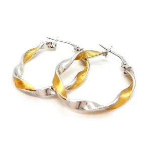 Boucles d'oreilles Créoles Or blanc, Or jaune