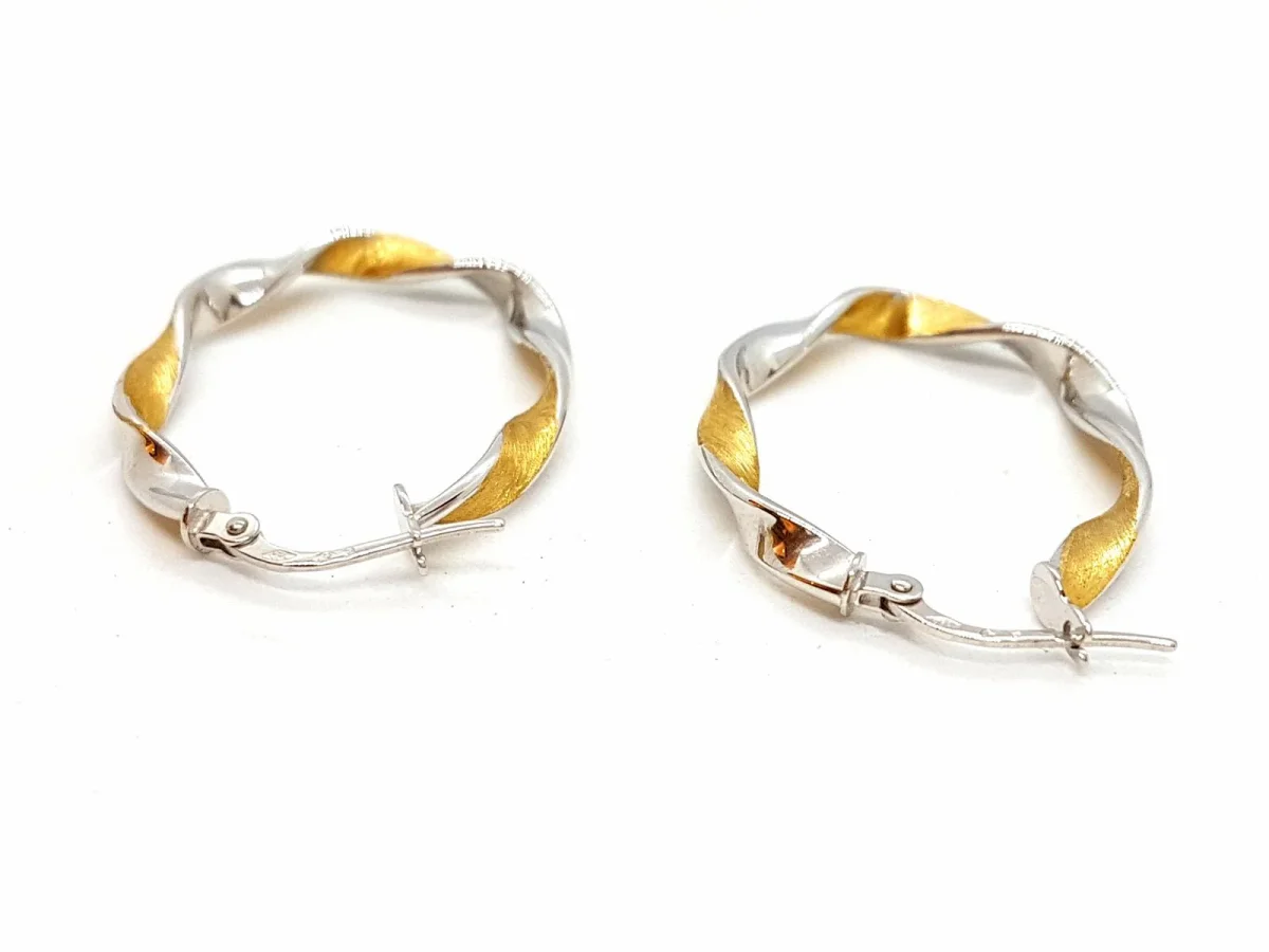 Boucles d'oreilles Créoles Or blanc, Or jaune – Image 6