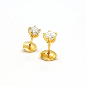 Boucles d'oreilles Puces Or jaune Diamant