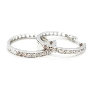 Boucles d'oreilles Créoles Or blanc Diamant