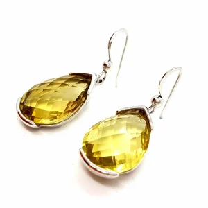 Boucles d'oreilles Pendantes Argent Quartz