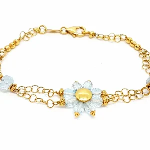 Bracelet Fleur Or jaune Topaze