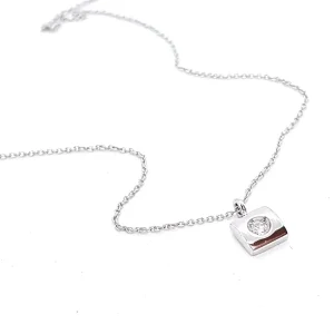 Collier Chaîne + pendentif Or blanc Diamant