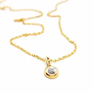 Collier Chaîne + pendentif Or jaune Diamant