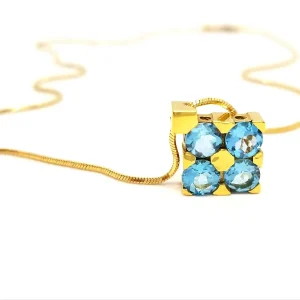 Collier Chaîne + pendentif Or jaune Topaze