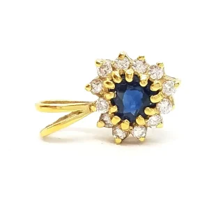 Pendentif Or jaune Saphir, Diamant