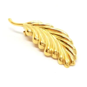 Broche Feuille Or jaune