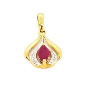 Pendentif Or jaune Rubis, Diamant