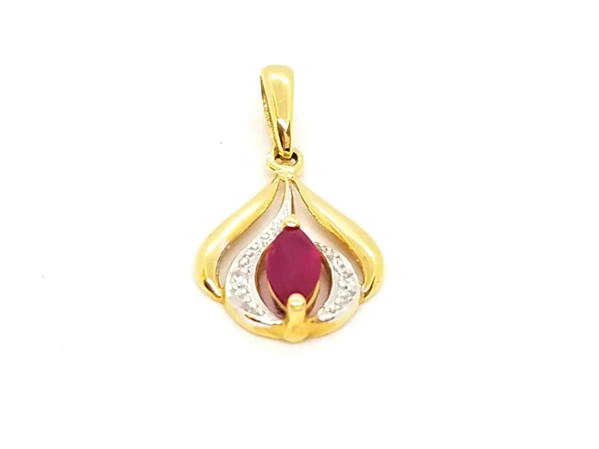 Pendentif Or jaune Rubis, Diamant