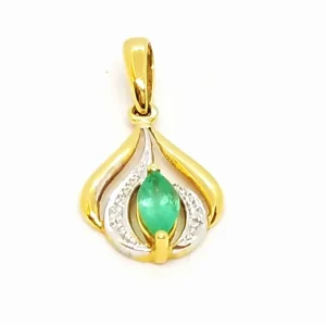 Pendentif Or jaune Emeraude, Diamant