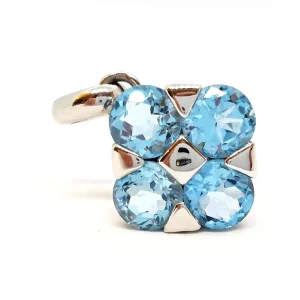 Pendentif Or blanc Topaze