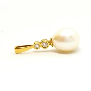 Pendentif Or jaune Perle, Diamant