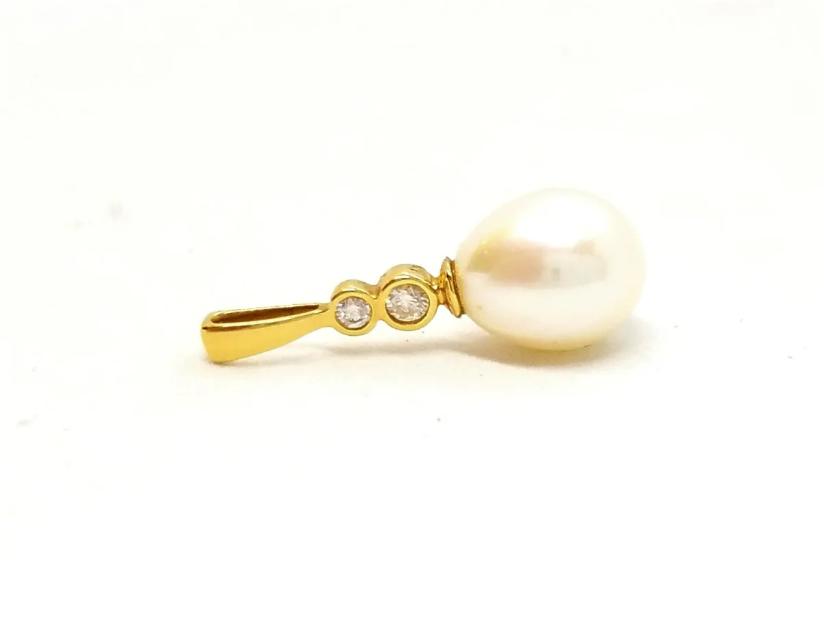 Pendentif Or jaune Perle, Diamant