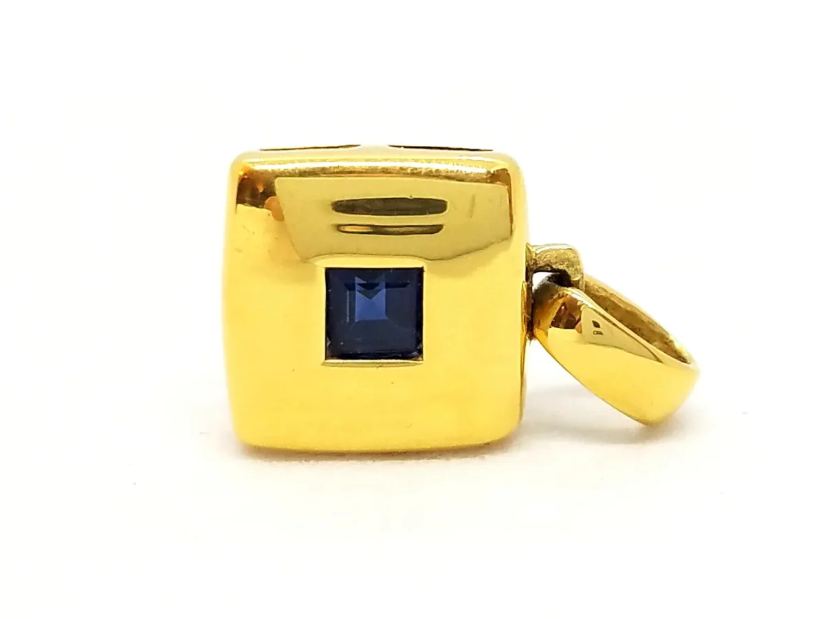 Pendentif Or jaune Saphir – Image 2