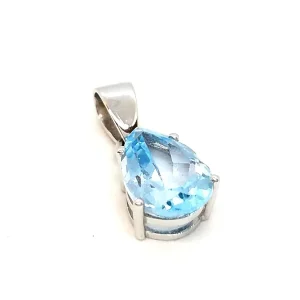 Pendentif Or blanc Topaze