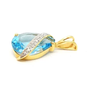 Pendentif Or jaune Topaze, Diamant