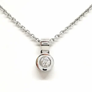 Collier Chaîne + pendentif Or blanc Diamant