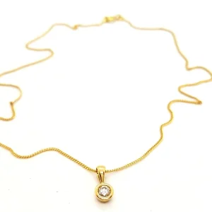 Collier Chaîne + pendentif Or jaune Diamant