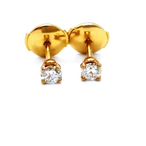 Boucles d'oreilles Puces Or jaune Diamant