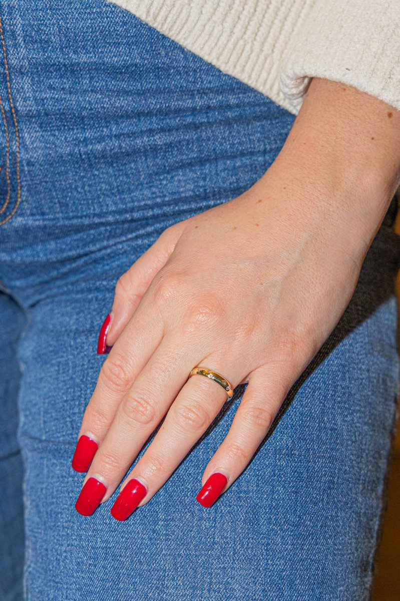 Bague Alliance Or jaune Diamant – Image 3