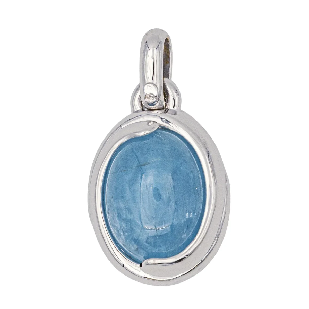 Pendentif Or blanc Agate – Image 2