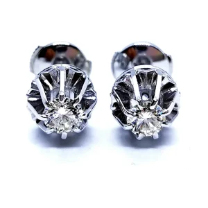 Boucles d'oreilles Art déco Or blanc Diamant