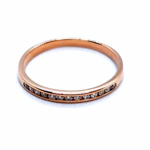 Bague Demi alliance Or rose Diamant