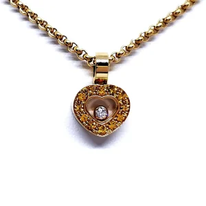 Chopard Collier Coeur Happy diamonds Or jaune Diamant, Saphir