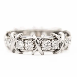 Tiffany & co Bague Alliance Sixteen stone Platine Diamant