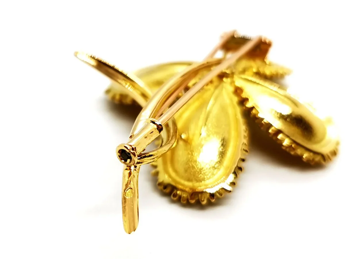 Broche Vintage Or jaune Rubis, Diamant – Image 6