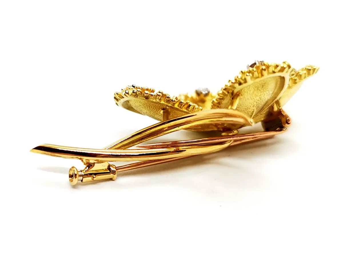 Broche Vintage Or jaune Rubis, Diamant – Image 9