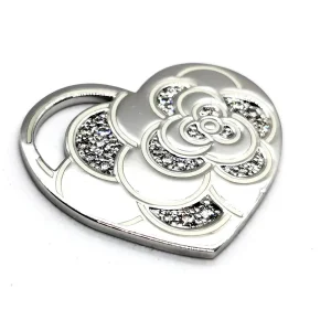 Chanel Pendentif Coeur Camélia Or blanc Diamant