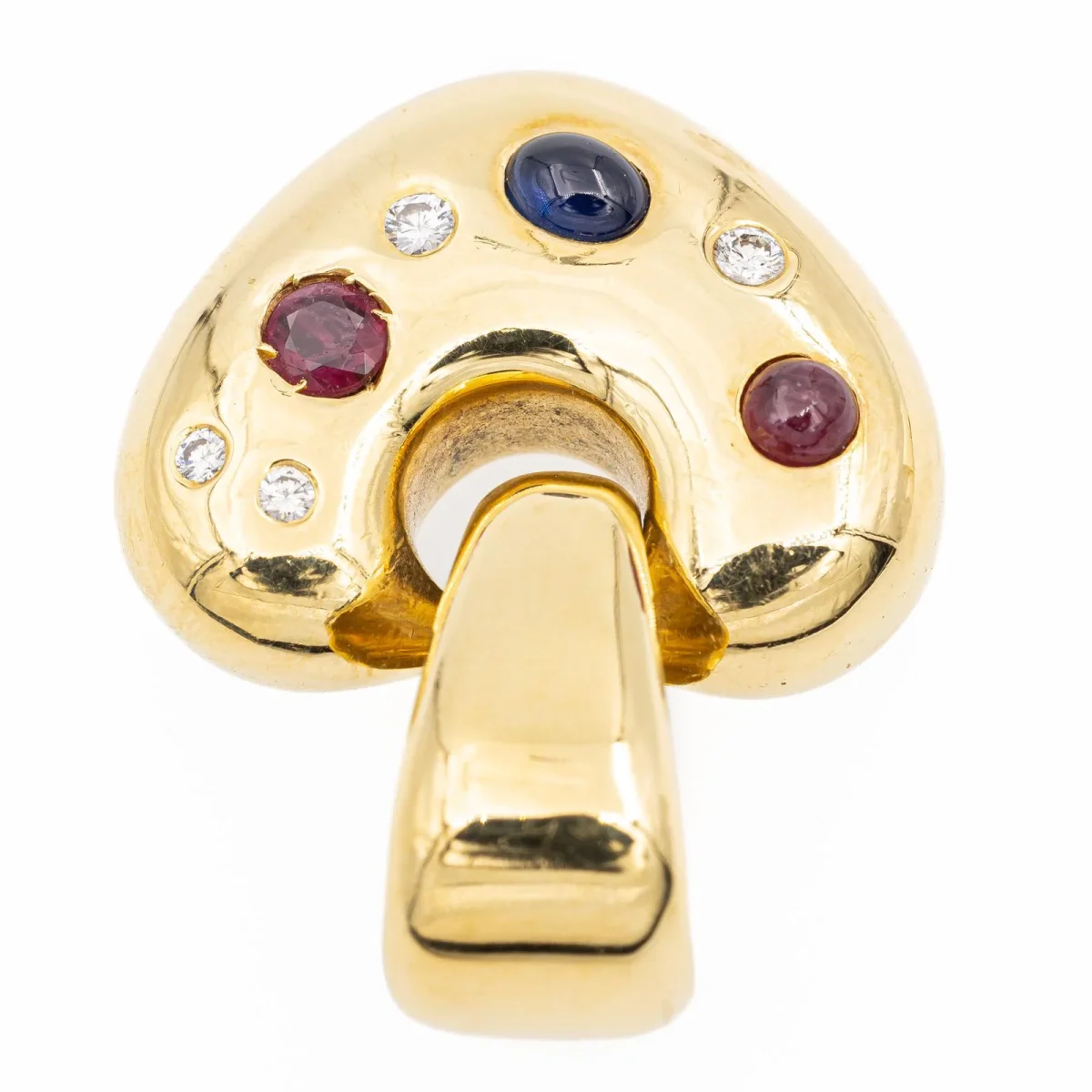 Pendentif Coeur Or jaune Diamant, Rubis, Saphir – Image 4