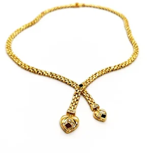 Cartier Collier Or jaune Emeraude, Rubis, Diamant