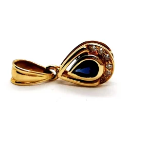 Pendentif Or jaune Saphir, Diamant