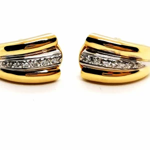 Boucles d'oreilles Clips Or jaune, Or blanc Diamant