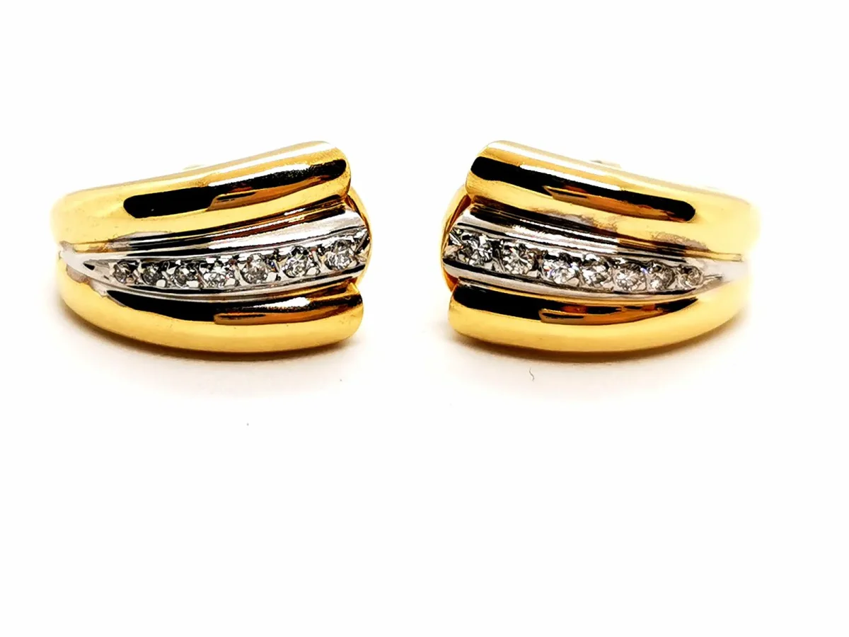 Boucles d'oreilles Clips Or jaune, Or blanc Diamant