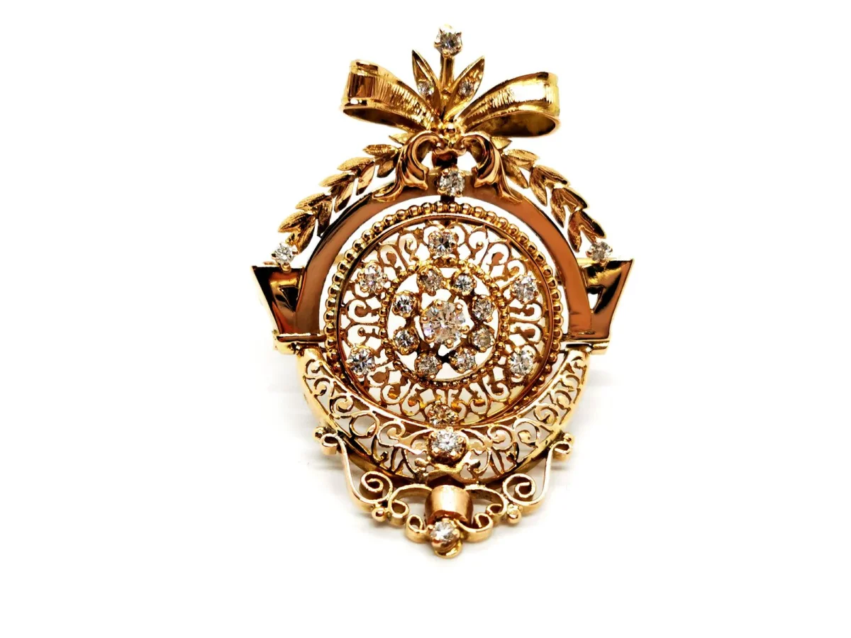 Pendentif Vintage Or jaune Diamant – Image 2