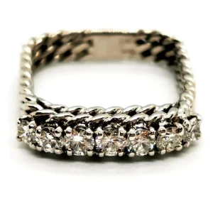 Bague Demi alliance Or blanc Diamant