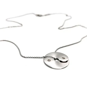 Dinh van Collier Chaîne + pendentif Double sens Or blanc Diamant