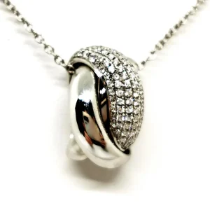 Collier Chaîne + pendentif Or blanc Diamant