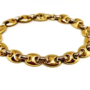 Bracelet Grain de café Or jaune, Or blanc