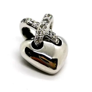 Pendentif Coeur Or blanc Diamant