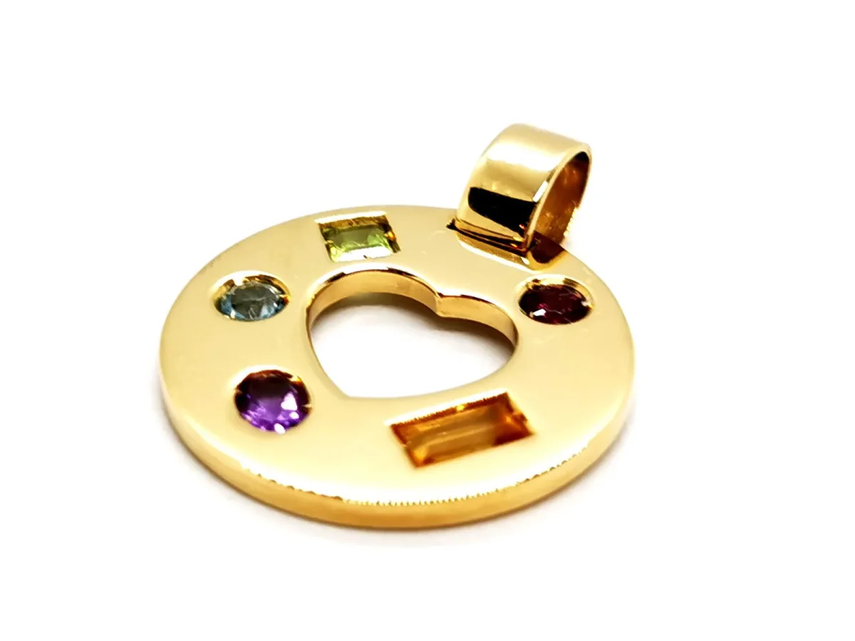 Pendentif Or jaune Péridot, Citrine, Améthyste – Image 3