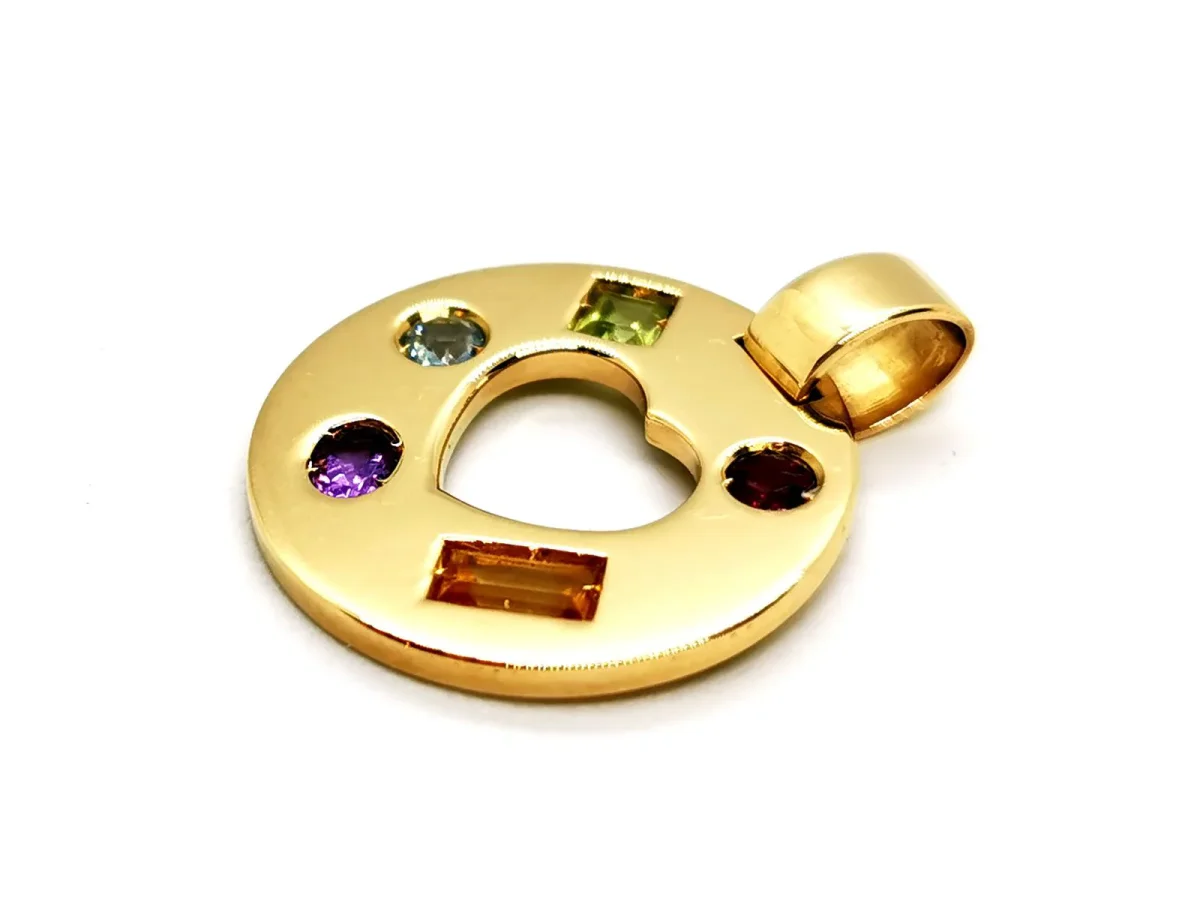 Pendentif Or jaune Péridot, Citrine, Améthyste – Image 4