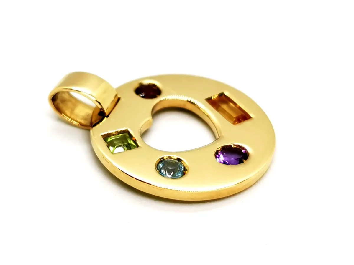 Pendentif Or jaune Péridot, Citrine, Améthyste – Image 6