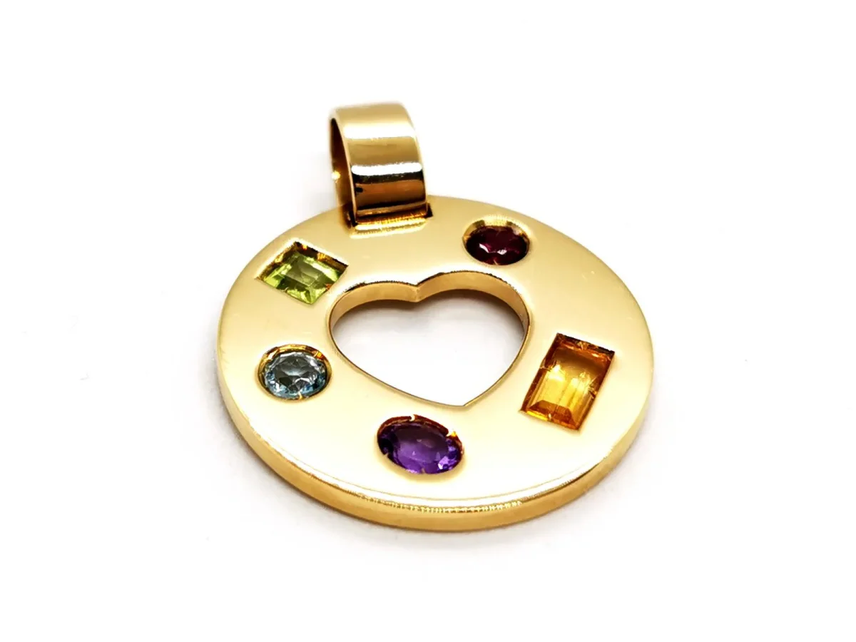 Pendentif Or jaune Péridot, Citrine, Améthyste – Image 7