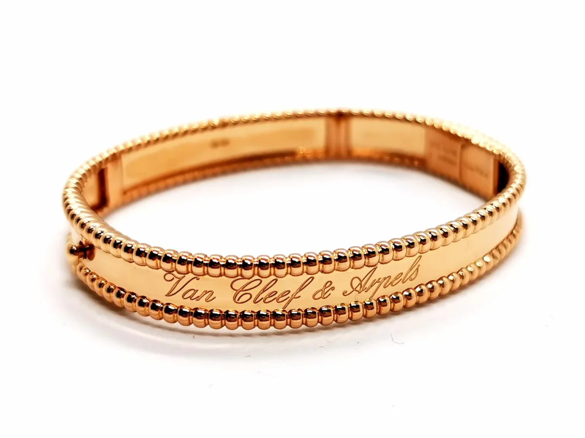 Van cleef & arpels Bracelet Jonc Perlé Or rose – Image 2